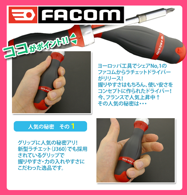 Facom（ファコム） ラチェットドライバー+豪華プレゼント付 【トルクスビット】ACL.1APB